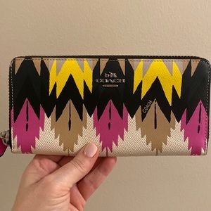 Coach Aztec Accordion zip wallet